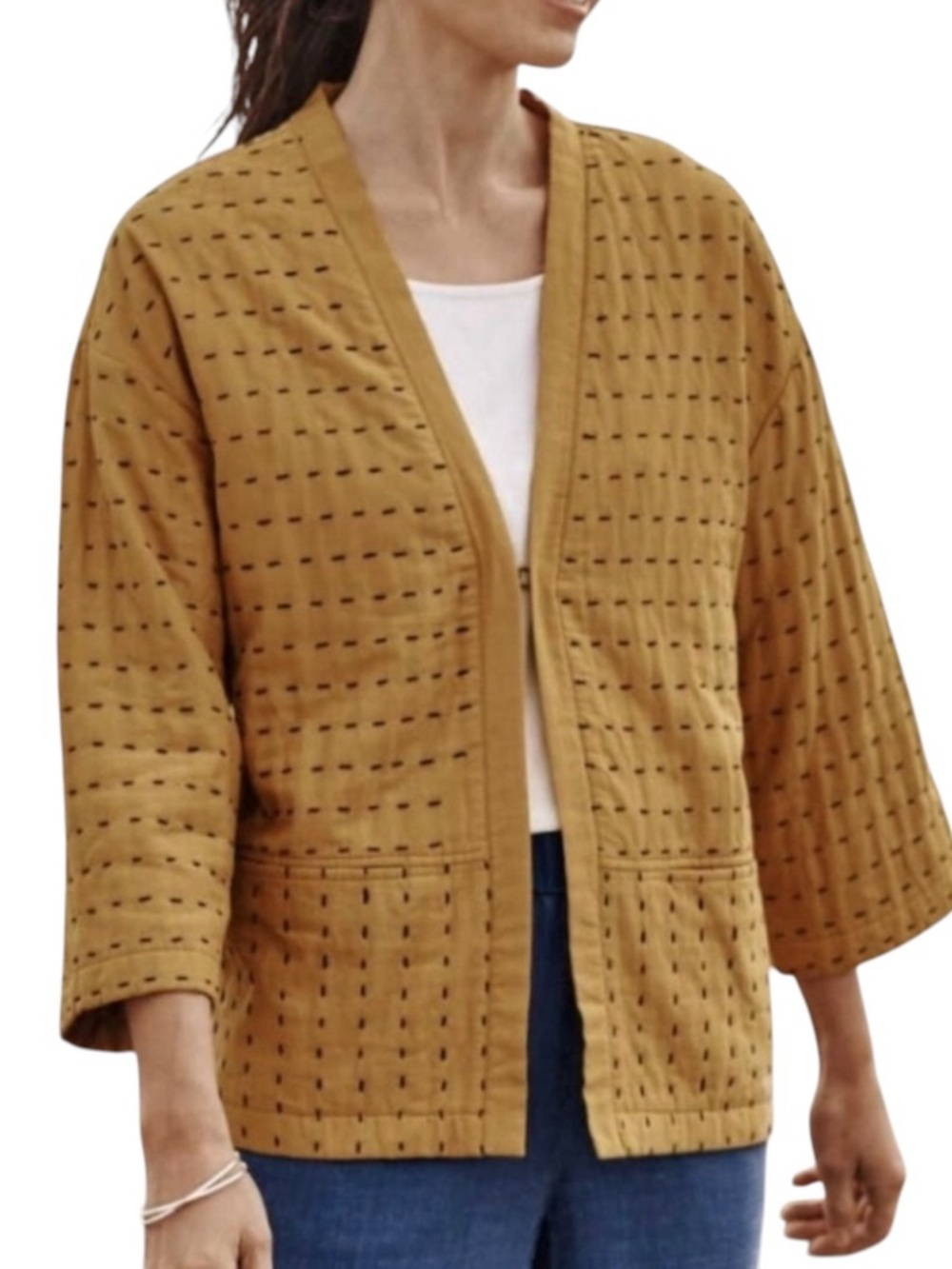 Pure Jill by J Jill Kantha Stitched Kimono Jacket